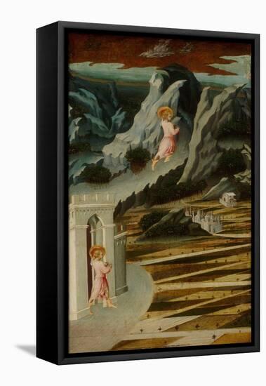 Saint John the Baptist Entering the Wilderness, 1455-1460-Giovanni di Paolo-Framed Stretched Canvas