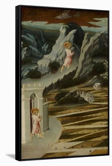 Saint John the Baptist Entering the Wilderness, 1455-60-Giovanni di Paolo-Framed Stretched Canvas