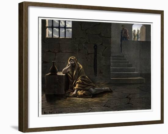 Saint John the Baptist in Prison 19Th-Century Print-Stefano Bianchetti-Framed Giclee Print