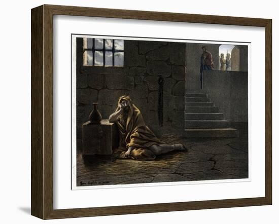 Saint John the Baptist in Prison 19Th-Century Print-Stefano Bianchetti-Framed Giclee Print