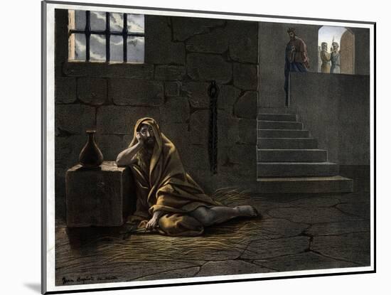 Saint John the Baptist in Prison 19Th-Century Print-Stefano Bianchetti-Mounted Giclee Print