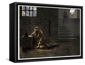 Saint John the Baptist in Prison 19Th-Century Print-Stefano Bianchetti-Framed Stretched Canvas