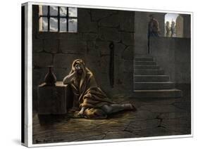 Saint John the Baptist in Prison 19Th-Century Print-Stefano Bianchetti-Stretched Canvas