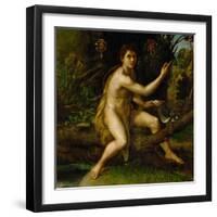 Saint John the Baptist in the Desert, Showing the Cross of the Passion-Raphael-Framed Giclee Print