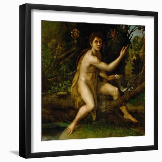 Saint John the Baptist in the Desert, Showing the Cross of the Passion-Raphael-Framed Giclee Print