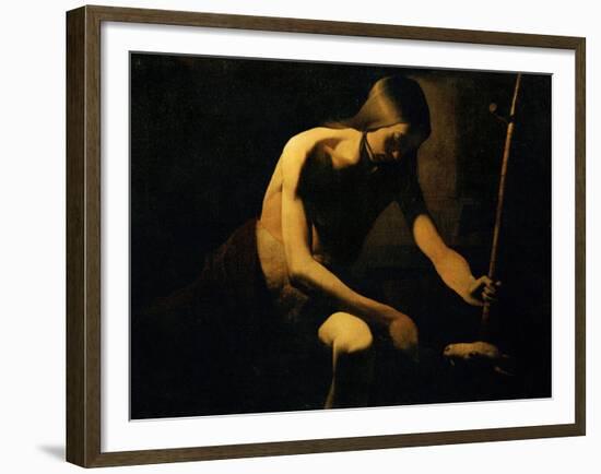 Saint John the Baptist in the Wilderness, circa 1645-1650-Georges de La Tour-Framed Giclee Print