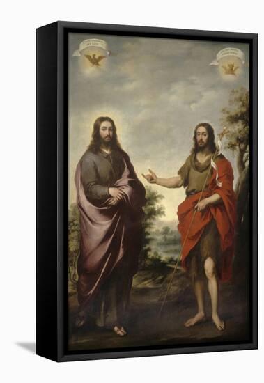 Saint John the Baptist Pointing to Christ, C.1655-Bartolome Esteban Murillo-Framed Stretched Canvas