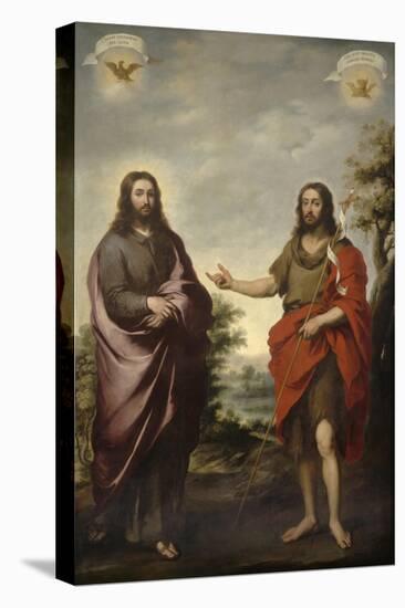 Saint John the Baptist Pointing to Christ, C.1655-Bartolome Esteban Murillo-Stretched Canvas