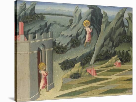 Saint John the Baptist Retiring to the Desert (Predella Pane), 1454-Giovanni di Paolo-Stretched Canvas