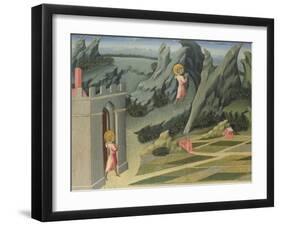 Saint John the Baptist Retiring to the Desert (Predella Pane), 1454-Giovanni di Paolo-Framed Giclee Print