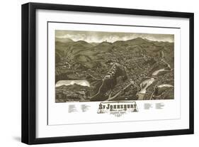 Saint Johnsbury, Vermont - Panoramic Map-Lantern Press-Framed Art Print