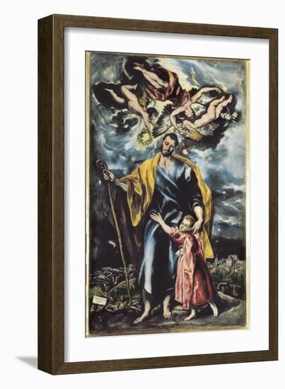 Saint Joseph and Child Jesus-El Greco-Framed Art Print