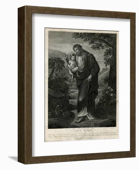 Saint Joseph and His Son-null-Framed Art Print