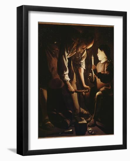 Saint Joseph charpentier-Maurice Quentin de La Tour-Framed Giclee Print