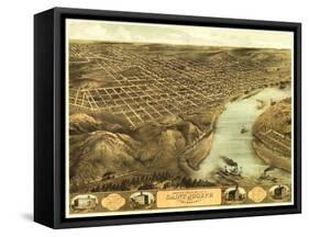 Saint Joseph, Missouri - Panoramic Map-Lantern Press-Framed Stretched Canvas