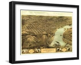 Saint Joseph, Missouri - Panoramic Map-Lantern Press-Framed Art Print