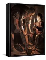 Saint Joseph the Carpenter-Georges de La Tour-Framed Stretched Canvas