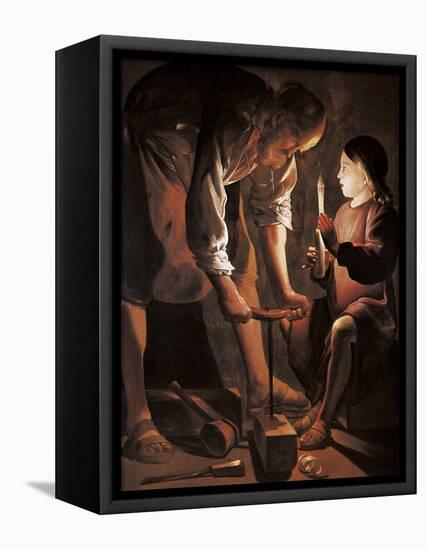 Saint Joseph the Carpenter-Georges de La Tour-Framed Stretched Canvas