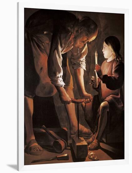 Saint Joseph the Carpenter-Georges de La Tour-Framed Art Print