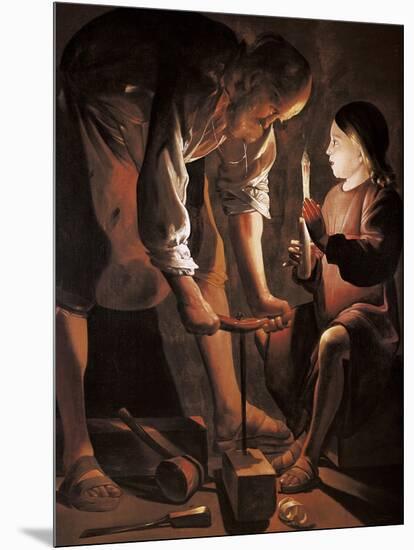 Saint Joseph the Carpenter-Georges de La Tour-Mounted Art Print