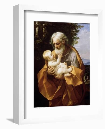 Saint Joseph with Infant Christ, 1620S-Guido Reni-Framed Giclee Print