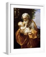 Saint Joseph with Infant Christ, 1620S-Guido Reni-Framed Premium Giclee Print