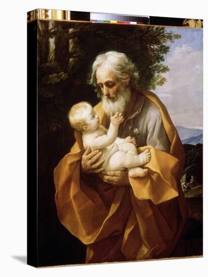 Saint Joseph with Infant Christ, C.1620 (Oil on Canvas)-Guido Reni-Stretched Canvas