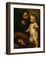 Saint Joseph with Jesus-Bartolome Esteban Murillo-Framed Premium Giclee Print