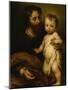 Saint Joseph with Jesus-Bartolome Esteban Murillo-Mounted Premium Giclee Print