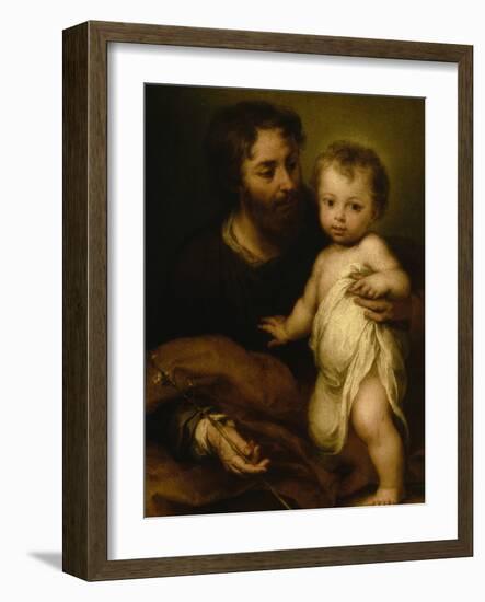 Saint Joseph with Jesus-Bartolome Esteban Murillo-Framed Giclee Print