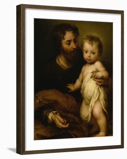 Saint Joseph with Jesus-Bartolome Esteban Murillo-Framed Giclee Print