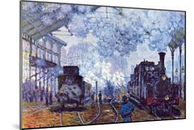 Saint Lazare Station in Paris, Arrival of a Train-Claude Monet-Mounted Art Print