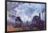 Saint Lazare Station in Paris, Arrival of a Train-Claude Monet-Framed Art Print