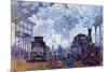 Saint Lazare Station in Paris, Arrival of a Train-Claude Monet-Mounted Premium Giclee Print