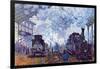 Saint Lazare Station In Paris, Arrival of a Train-Claude Monet-Framed Art Print