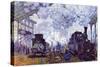 Saint Lazare Station In Paris, Arrival of a Train-Claude Monet-Stretched Canvas