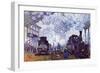 Saint Lazare Station In Paris, Arrival of a Train-Claude Monet-Framed Premium Giclee Print