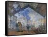 Saint Lazare Station-Claude Monet-Framed Stretched Canvas