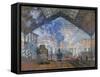 Saint Lazare Station-Claude Monet-Framed Stretched Canvas