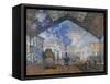 Saint Lazare Station-Claude Monet-Framed Stretched Canvas