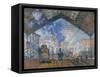 Saint Lazare Station-Claude Monet-Framed Stretched Canvas