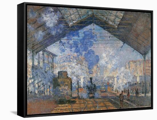 Saint Lazare Station-Claude Monet-Framed Stretched Canvas