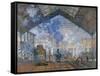 Saint Lazare Station-Claude Monet-Framed Stretched Canvas