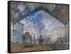 Saint Lazare Station-Claude Monet-Framed Stretched Canvas