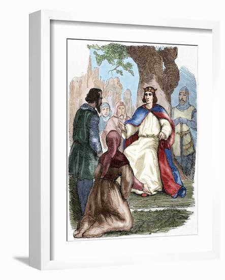 Saint Louis (1214-1270) Administering Justice under a Beech-null-Framed Giclee Print