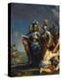 Saint Louis Departing for the Crusade Par Antonio Gionima (1697-1732) - Oil on Copper, 45X35,8 - Pr-Antonio Gionima-Stretched Canvas