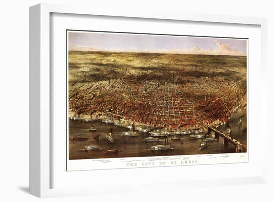 Saint Louis, Missouri - Panoramic Map-Lantern Press-Framed Art Print