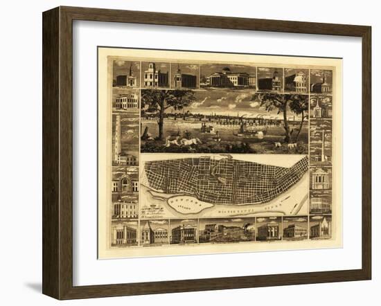 Saint Louis, Missouri - Panoramic Map-Lantern Press-Framed Art Print