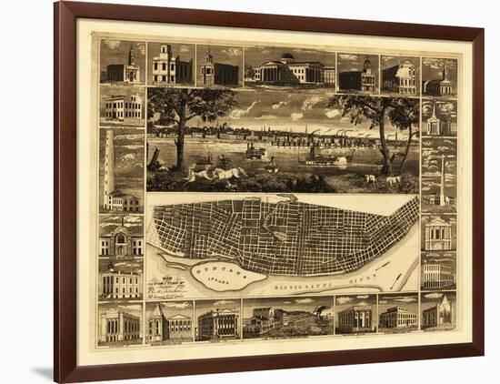 Saint Louis, Missouri - Panoramic Map-Lantern Press-Framed Art Print