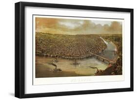 Saint Louis, Missouri - Panoramic Map-Lantern Press-Framed Art Print